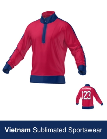 three quarter zip sublimated top manufactured in vietnam