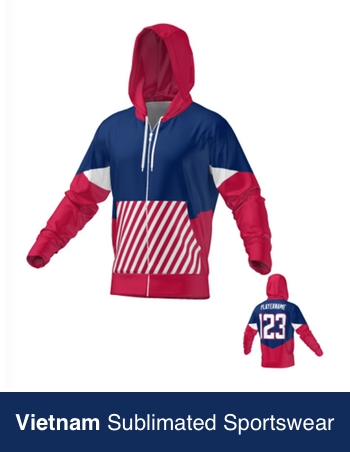 Sublimated full zip hoodie made in Vietnam