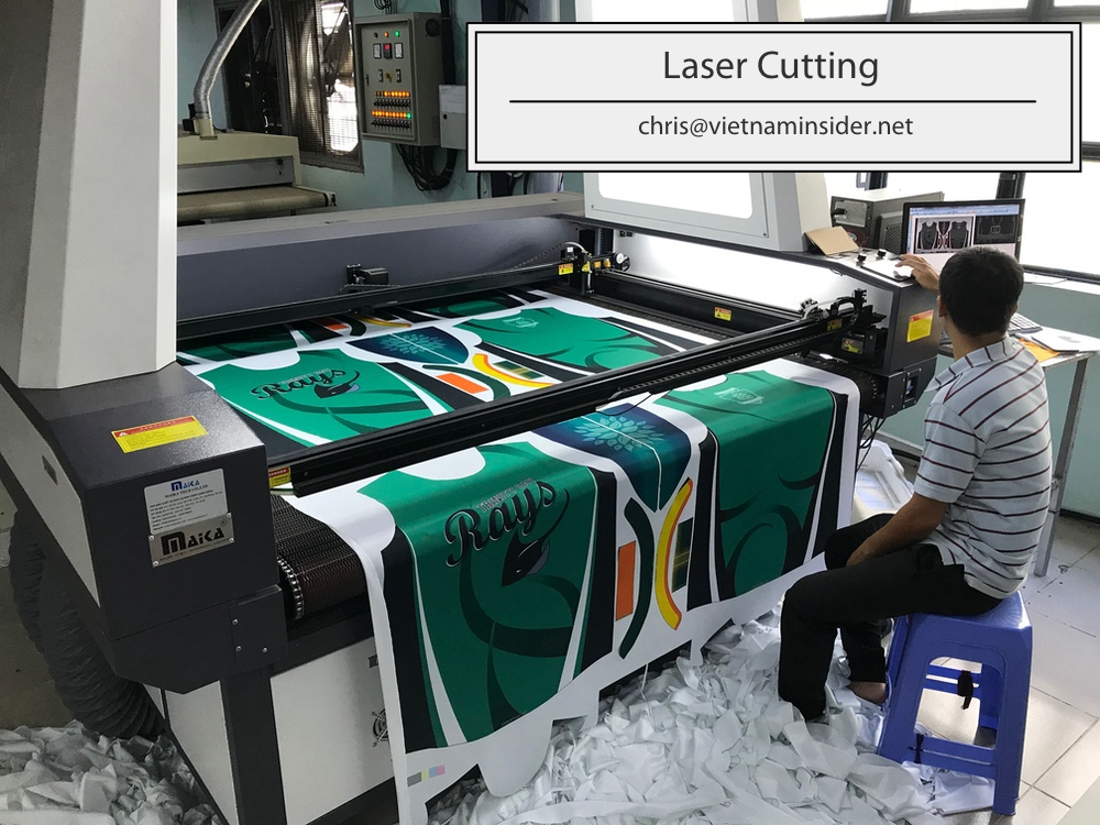 Laser cutting sewing factory in Vietnam